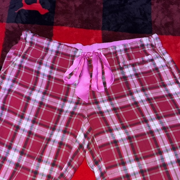 HTF PINK VICTORIAS SECRET RED PLAID FLANNEL PANTS - Picture 7 of 12